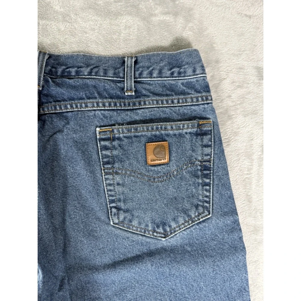 Carhartt Jeans Mens 38x32 Blue Denim Relaxed Fit Straight Leg B17 Vintage